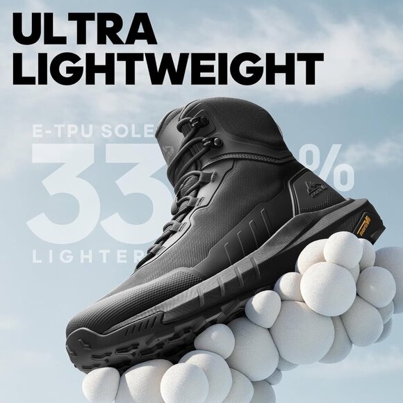〽️Men\'s Black Nortiv 8 Tactical Hiking Lightweight Arch Support Work Boots main image 7